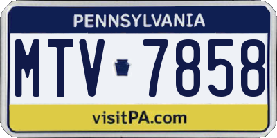 PA license plate MTV7858