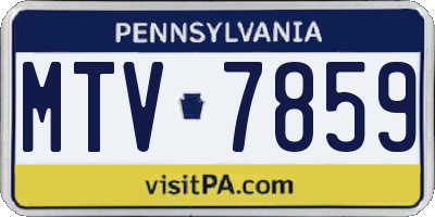 PA license plate MTV7859