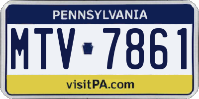 PA license plate MTV7861