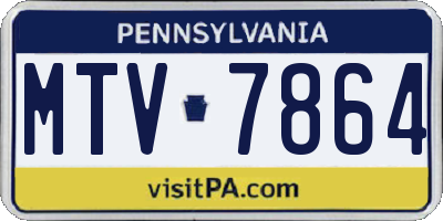 PA license plate MTV7864