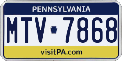 PA license plate MTV7868