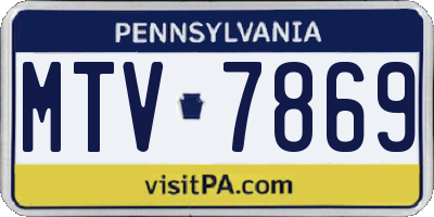 PA license plate MTV7869