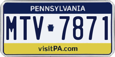 PA license plate MTV7871
