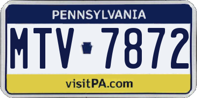 PA license plate MTV7872
