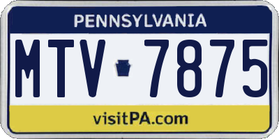 PA license plate MTV7875