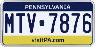 PA license plate MTV7876