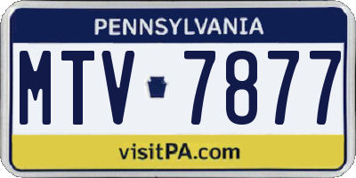 PA license plate MTV7877
