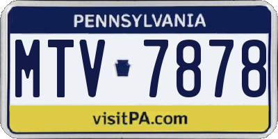 PA license plate MTV7878