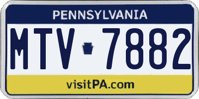 PA license plate MTV7882