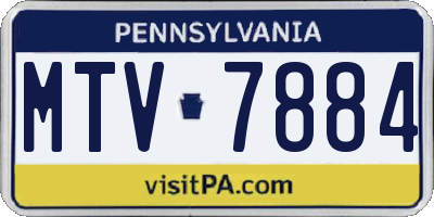 PA license plate MTV7884