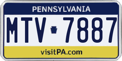 PA license plate MTV7887