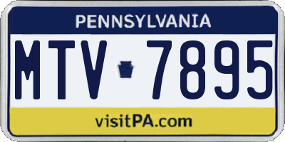 PA license plate MTV7895