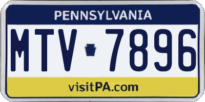 PA license plate MTV7896