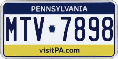 PA license plate MTV7898