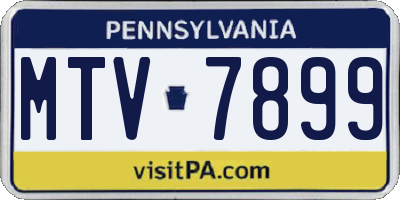 PA license plate MTV7899