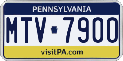 PA license plate MTV7900