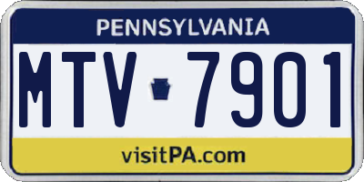 PA license plate MTV7901