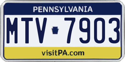 PA license plate MTV7903