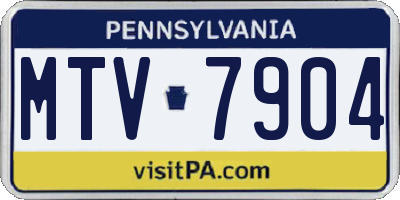 PA license plate MTV7904