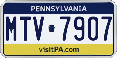 PA license plate MTV7907