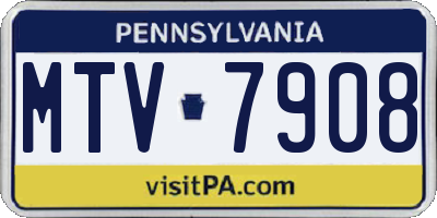 PA license plate MTV7908