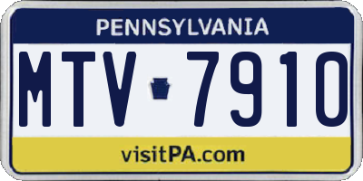 PA license plate MTV7910