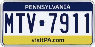 PA license plate MTV7911
