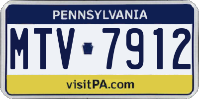 PA license plate MTV7912