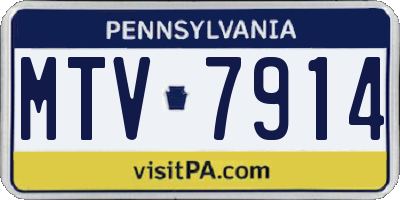 PA license plate MTV7914