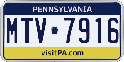 PA license plate MTV7916