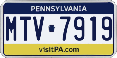 PA license plate MTV7919