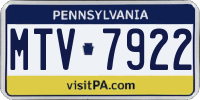 PA license plate MTV7922