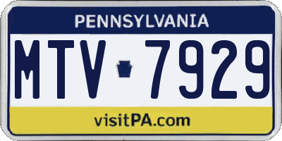 PA license plate MTV7929
