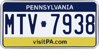PA license plate MTV7938