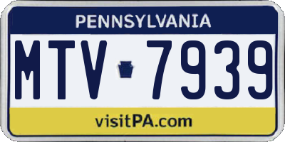 PA license plate MTV7939
