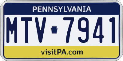 PA license plate MTV7941
