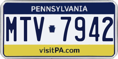 PA license plate MTV7942