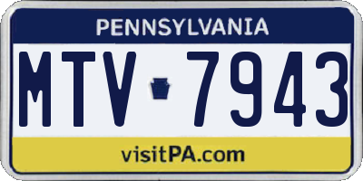 PA license plate MTV7943