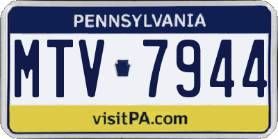 PA license plate MTV7944