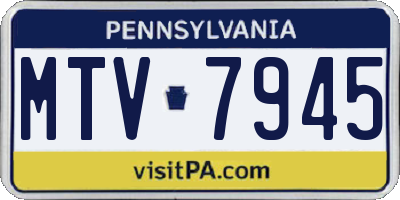 PA license plate MTV7945
