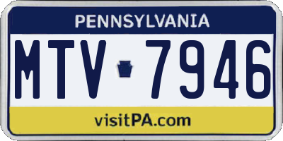 PA license plate MTV7946