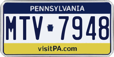 PA license plate MTV7948