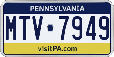 PA license plate MTV7949