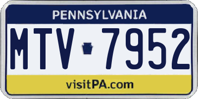 PA license plate MTV7952