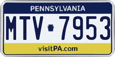 PA license plate MTV7953