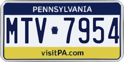 PA license plate MTV7954