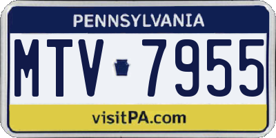PA license plate MTV7955