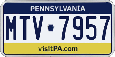 PA license plate MTV7957