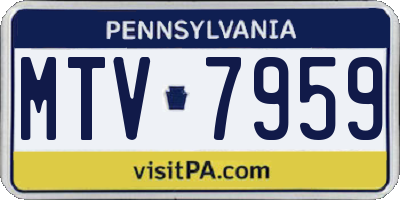 PA license plate MTV7959