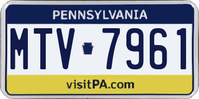 PA license plate MTV7961
